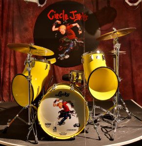 Lucky's drums are on display at the Hard Rock Casino and Hotel in Las Vegas