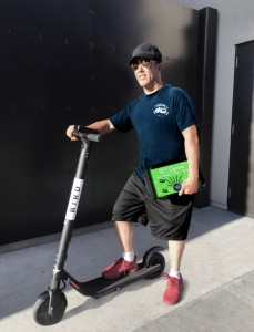 On the “Bird” scooter with the “Gigster”